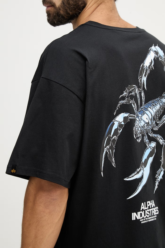 Alpha Industries tricou din bumbac Scorpion Cyborg 266515 negru