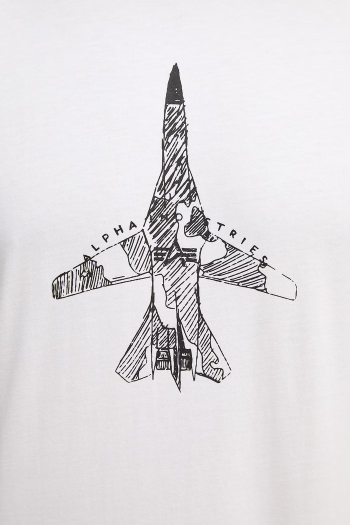 Alpha Industries tricou din bumbac Air Force Sketch 266548 alb