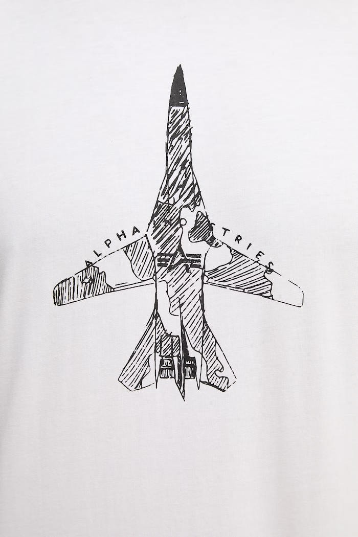 Alpha Industries tricou din bumbac Air Force Sketch 266548 alb