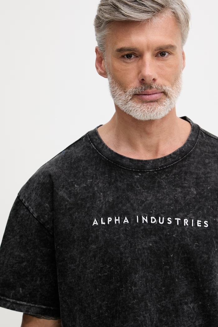 Bavlnené tričko Alpha Industries Acid Logo čierna 258519