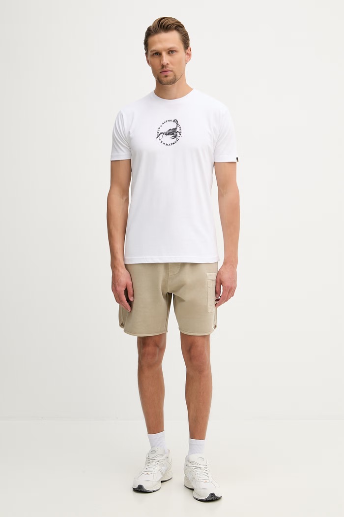 Alpha Industries tričko pánske bavlnené US Scorpion Backprint 266510 biela SS26