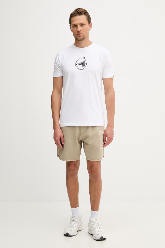 Alpha Industries tričko pánske bavlnené US Scorpion Backprint 266510 biela SS26