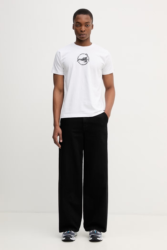 Alpha Industries US Scorpion Backprint t-shirt męski bawełniany 266510 biały
