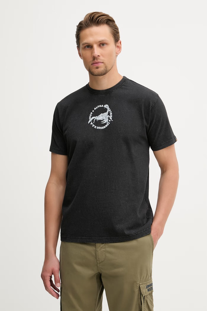 Alpha Industries US Scorpion Backprint футболка бавовняна чоловіча чорний 266510