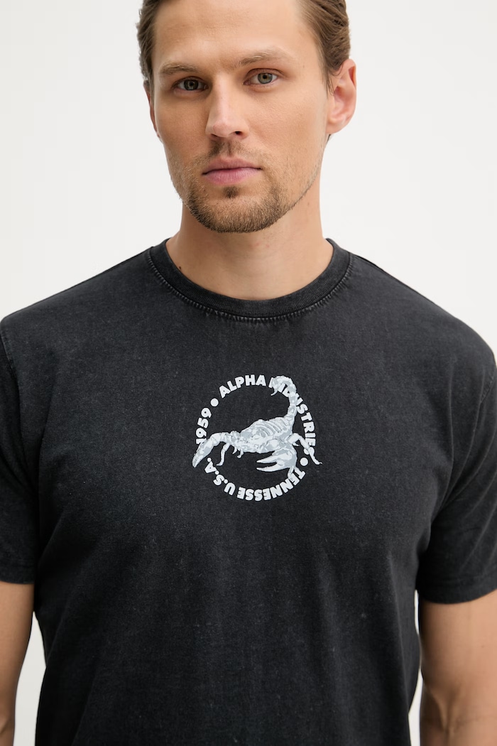 Alpha Industries US Scorpion Backprint футболка бавовняна чоловіча чорний 266510