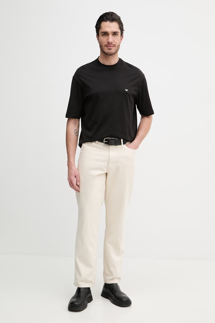 Bavlnené tričko Emporio Armani EM005737.AF24470 čierna SS26