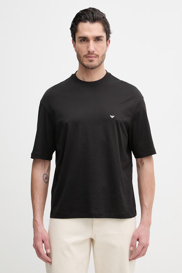 Oblečenie Bavlnené tričko Emporio Armani EM005737.AF24470 čierna