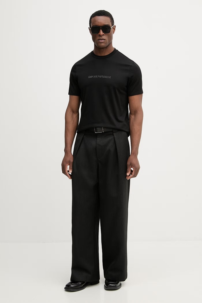 Emporio Armani t-shirt bawełniany EM004583.AF13669 czarny SS26