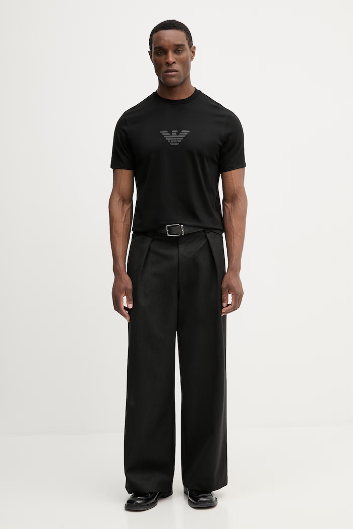 Emporio Armani t-shirt bawełniany EM004583.AF13669 czarny SS26