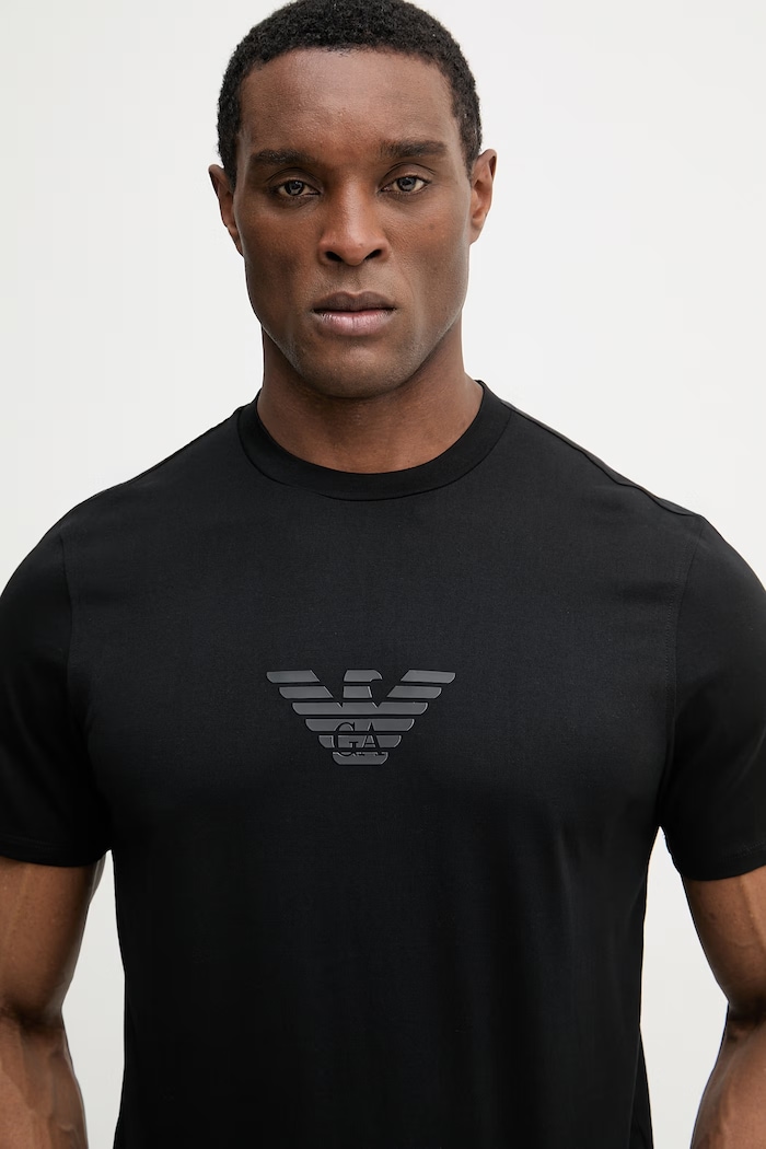 Emporio Armani t-shirt bawełniany czarny EM004583.AF13669