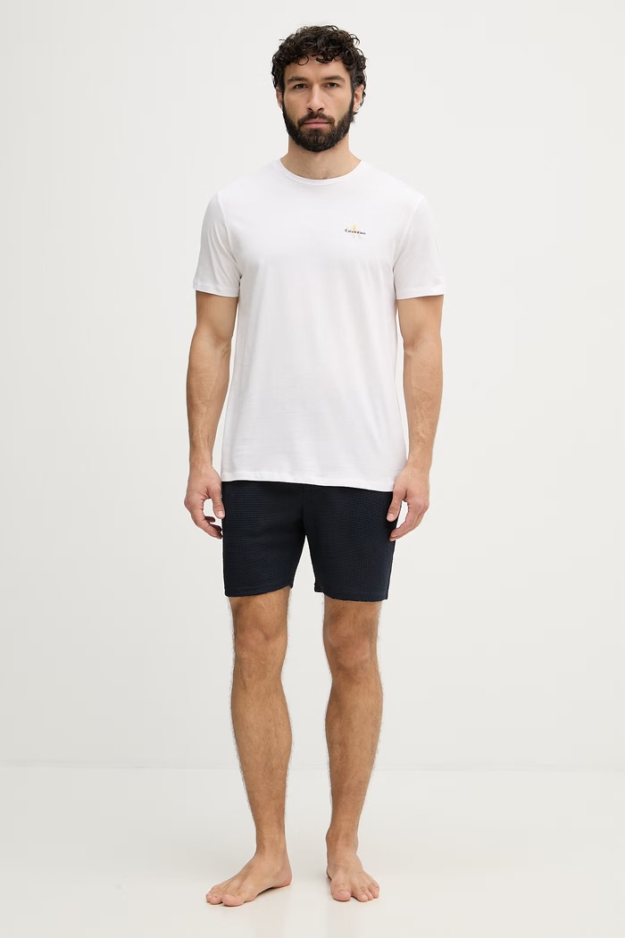 Calvin Klein Underwear lounge tričko pánske bavlnené LV00NM3022 biela SS26