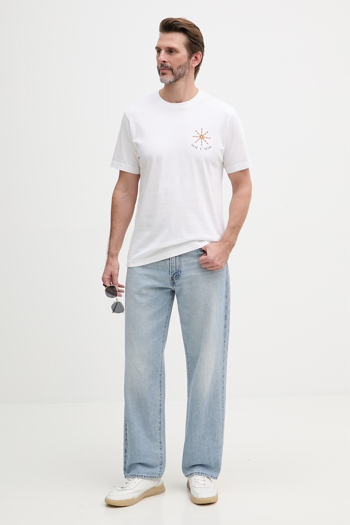 Frescobol Carioca tricou pentru bărbați, din bumbac 2804.946 alb SS26