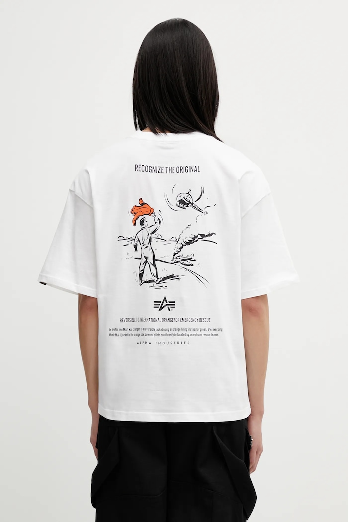 Alpha Industries t-shirt bawełniany Emergency Rescue nadruk biały 258523