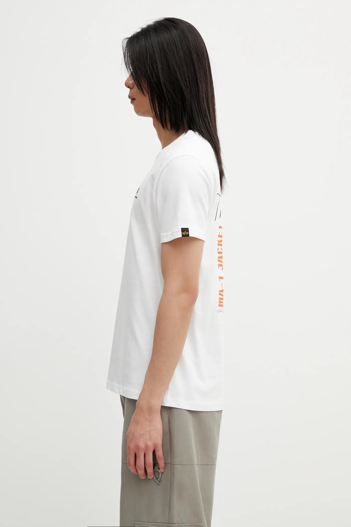 Alpha Industries t-shirt bawełniany Heritage Backprint 266521 biały SS26