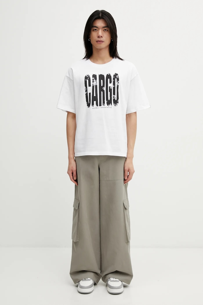 Alpha Industries t-shirt bawełniany Cargo Print 266544 biały