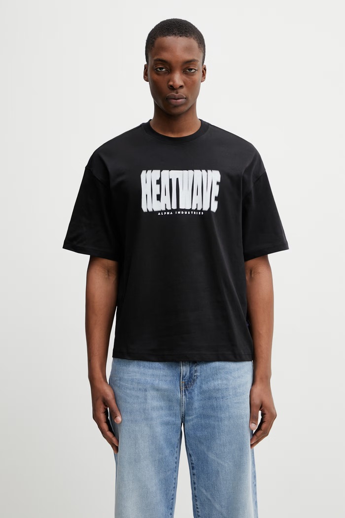 Alpha Industries Heatwave T-shirt bawełniany męski czarny 766023