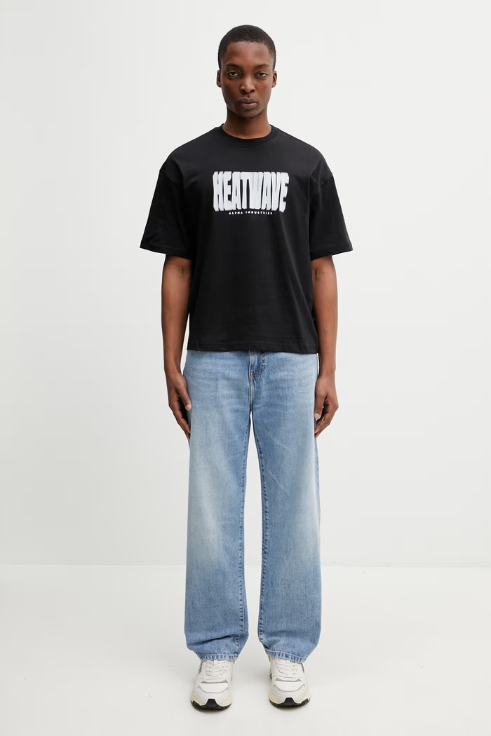 Alpha Industries Heatwave T-shirt bawełniany męski 766023 czarny