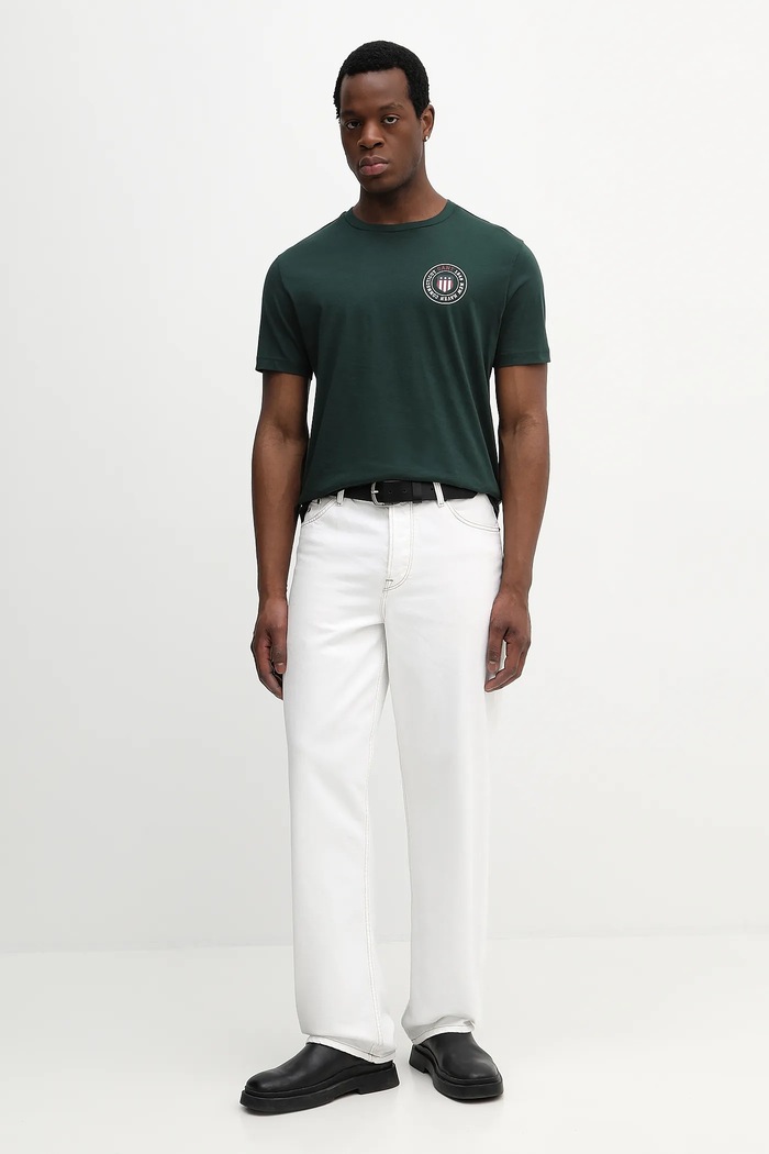 Gant tricou din bumbac 2003391 verde SS26