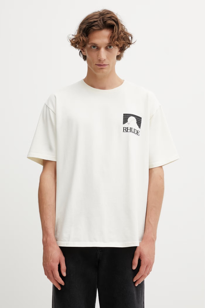 Ρούχα Βαμβακερό μπλουζάκι RHUDE Moonlight Pack RHPS26TT07012 μπεζ