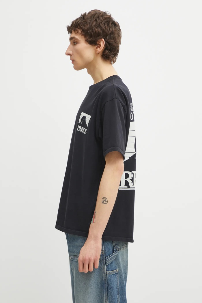 Bavlněné tričko RHUDE Moonlight Pack RHPS26TT07012 černá SS26