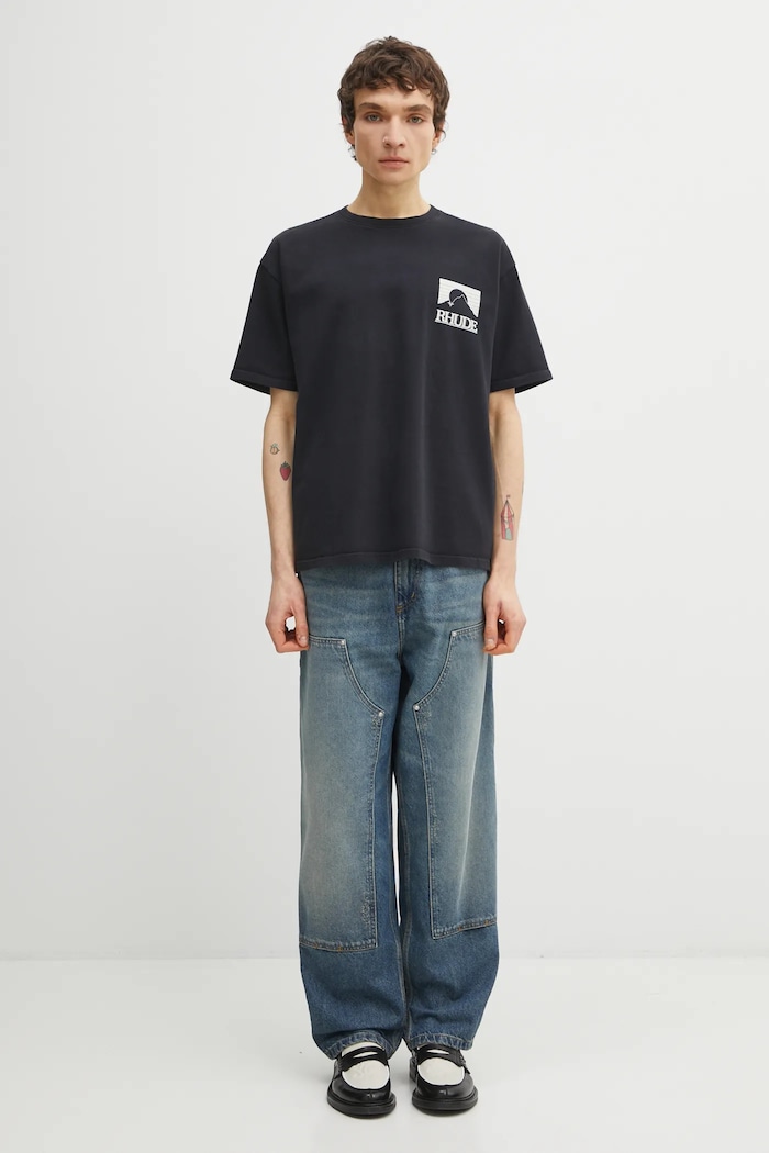 Bavlněné tričko RHUDE Moonlight Pack RHPS26TT07012 černá