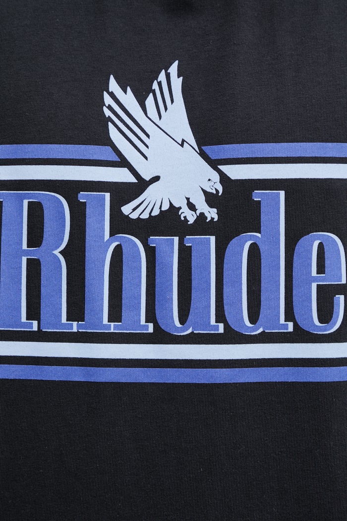 RHUDE Rossa T-shirt męski bawełniany czarny RHSS26TT01012