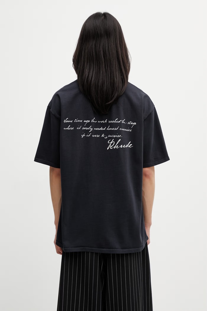 Ρούχα RHUDE Montenegro Morada t-shirt βαμβακερό ανδρικό RHSS26TT06012 μαύρο