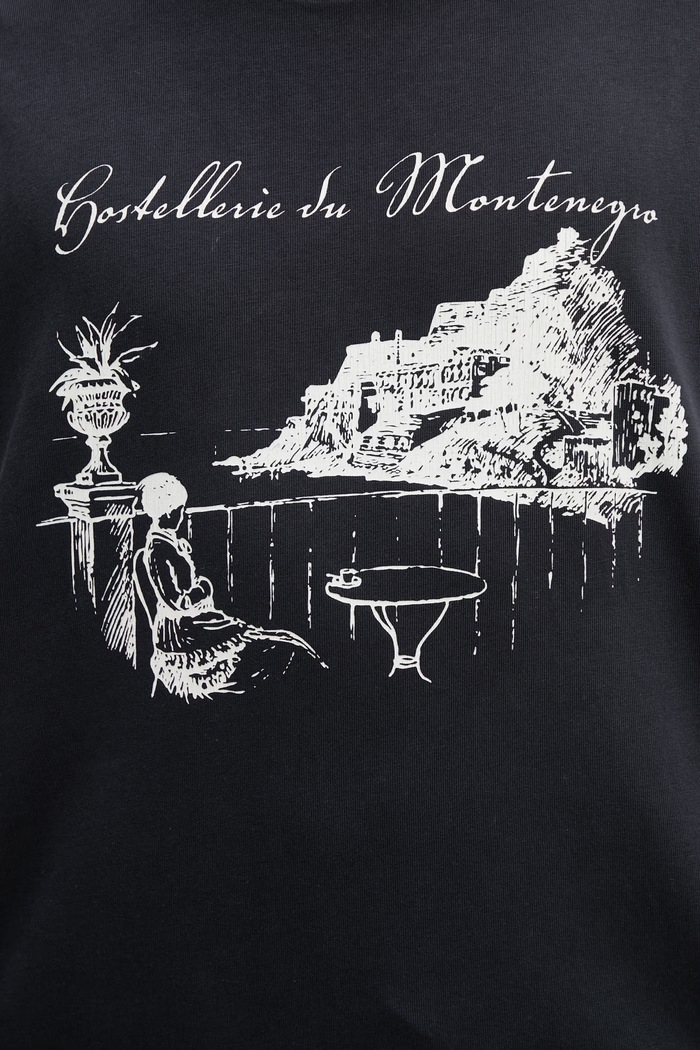 RHUDE Montenegro Morada t-shirt βαμβακερό ανδρικό μαύρο RHSS26TT06012