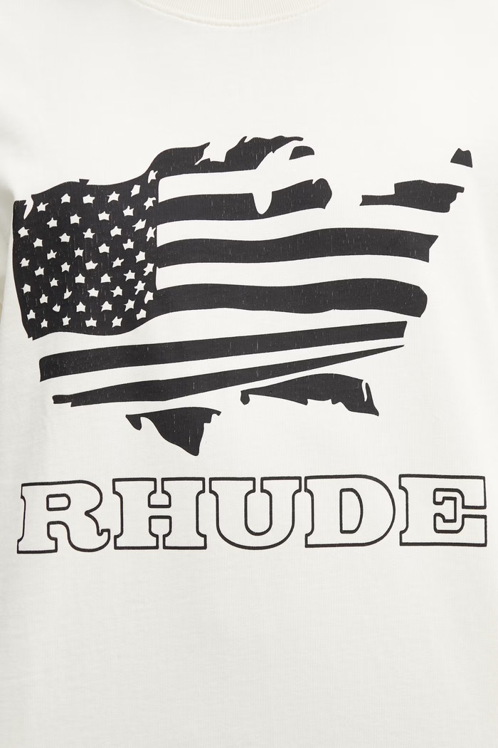 RHUDE Banner Tee футболка бавовняна чоловіча бежевий RHSS26TT08012