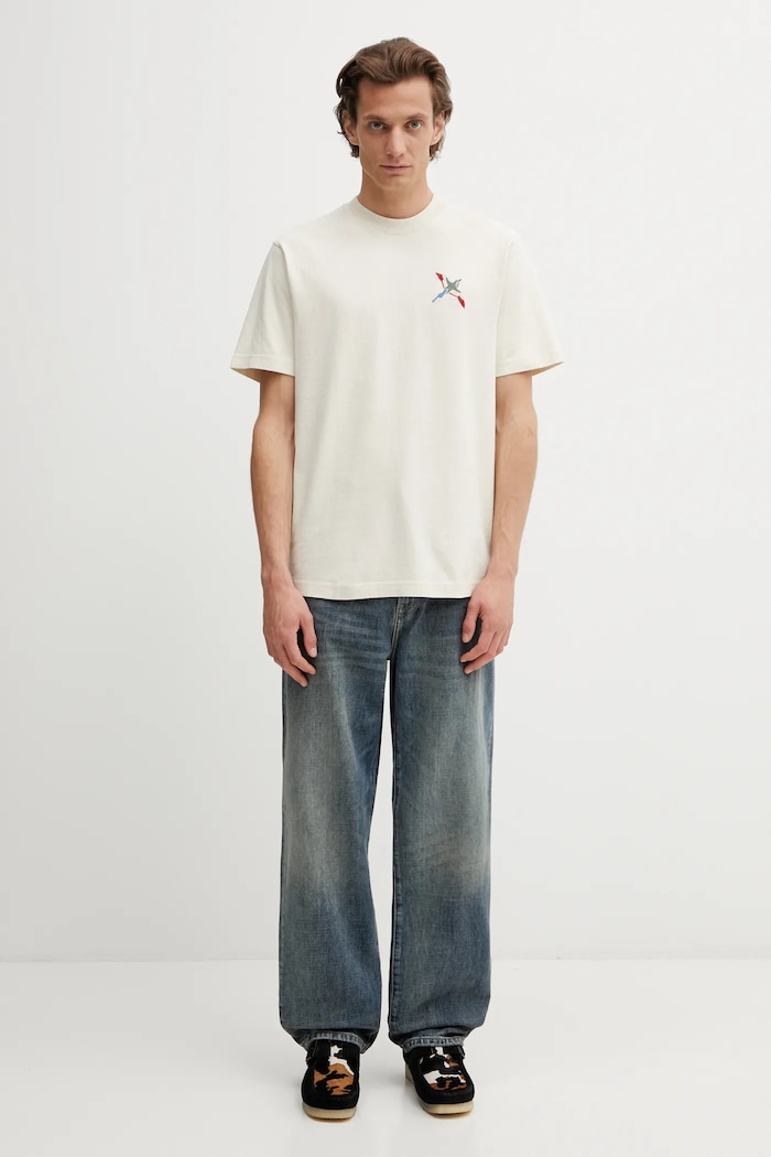 Бавовняна футболка Axel Arigato Micro Bee Bird T-Shirt A3464001 бежевий