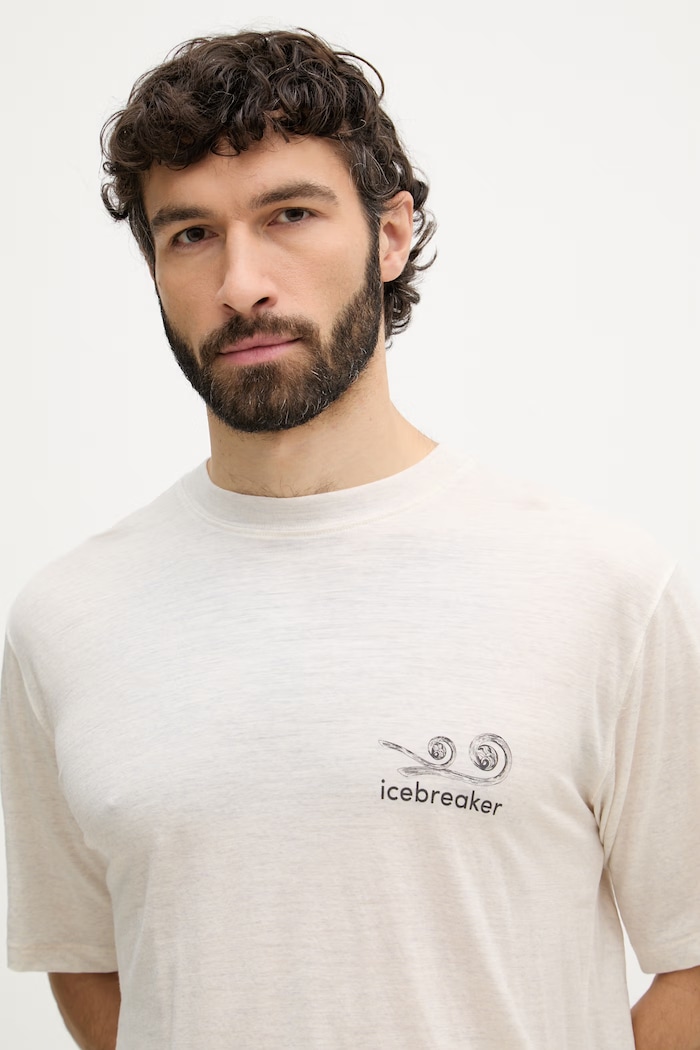 Icebreaker tricou pentru trekking pentru bărbați, din lână merino Relax bej IB0A57FS1161