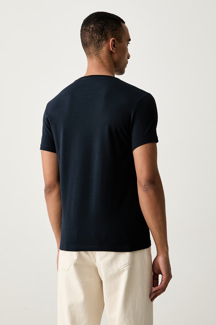 Odzież Trussardi T-shirt męski bawełniany z elastanem G0228000123N granatowy