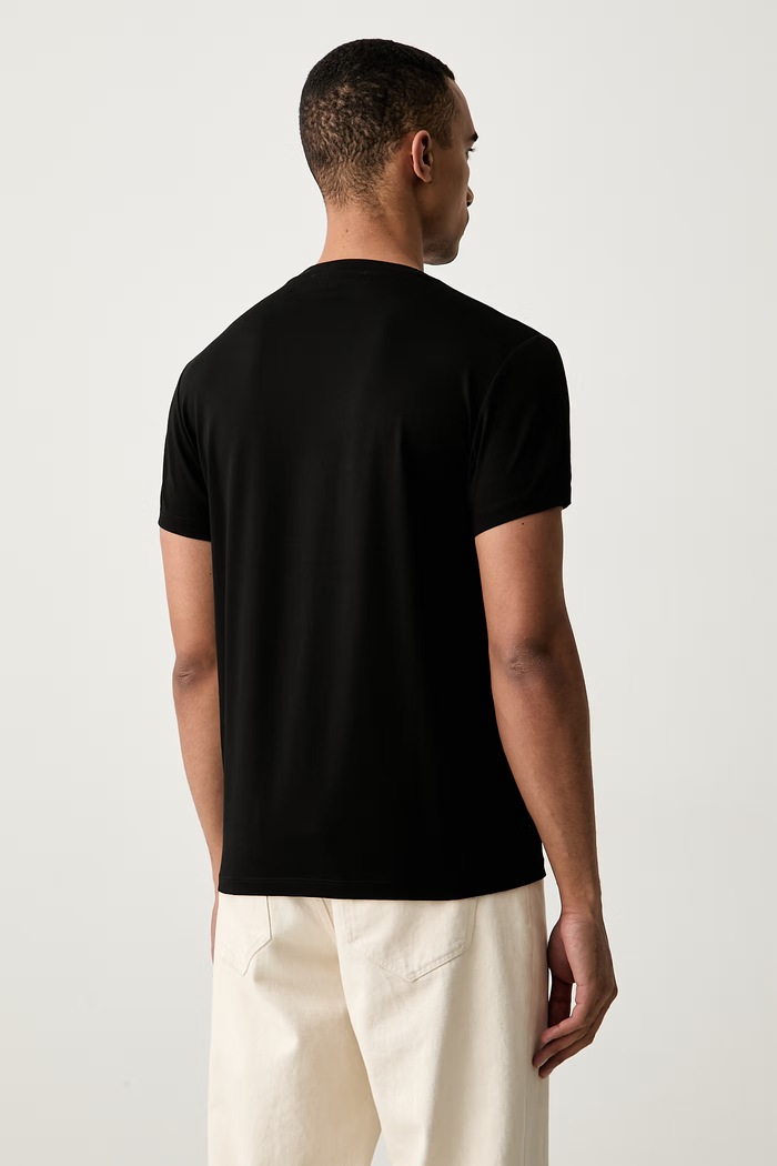 Odzież Trussardi T-shirt męski bawełniany z elastanem G0228000123N czarny