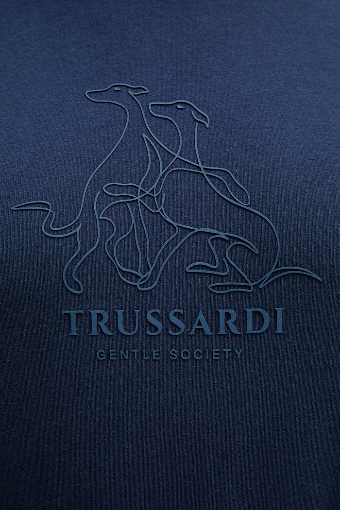Trussardi tricou din bumbac G0278300125N bleumarin