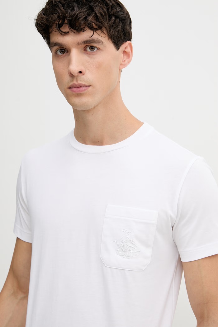 Trussardi T-shirt Ανδρικό βαμβακερό λευκό G0298100128N
