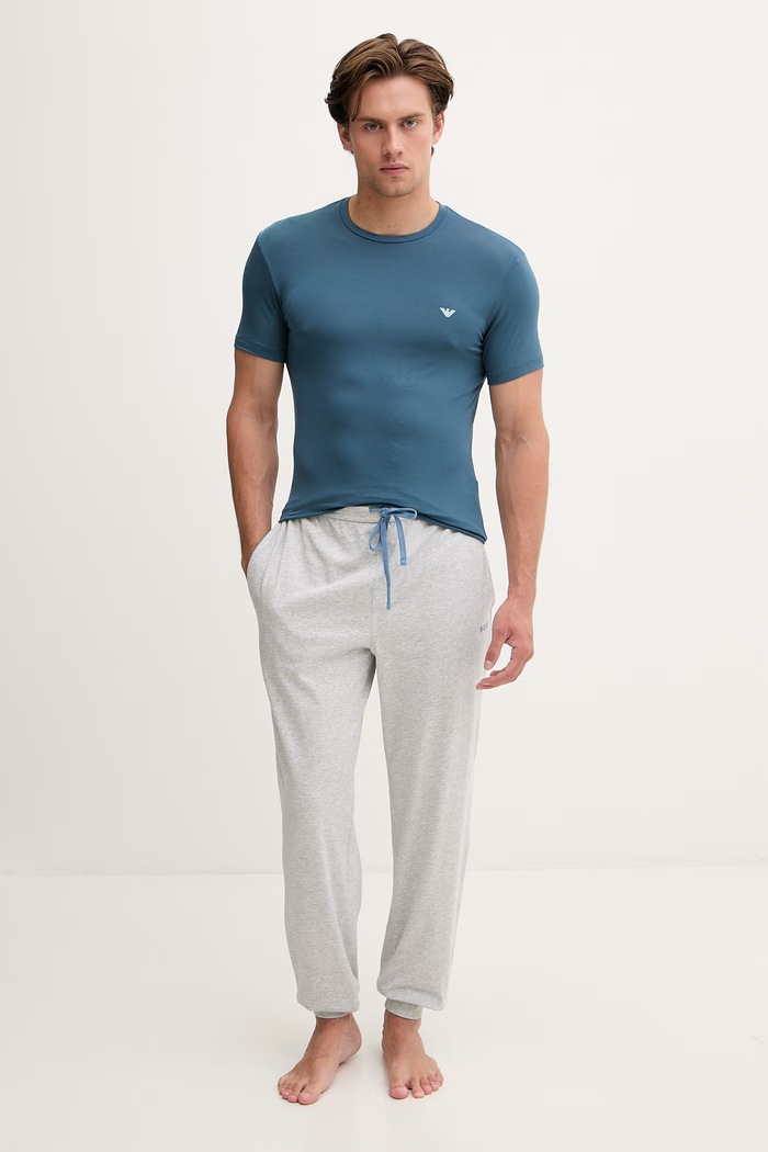 Oblečenie Emporio Armani Underwear basic tričko pánske s viskózou 2-pack EM001849.AF18893 tmavomodrá