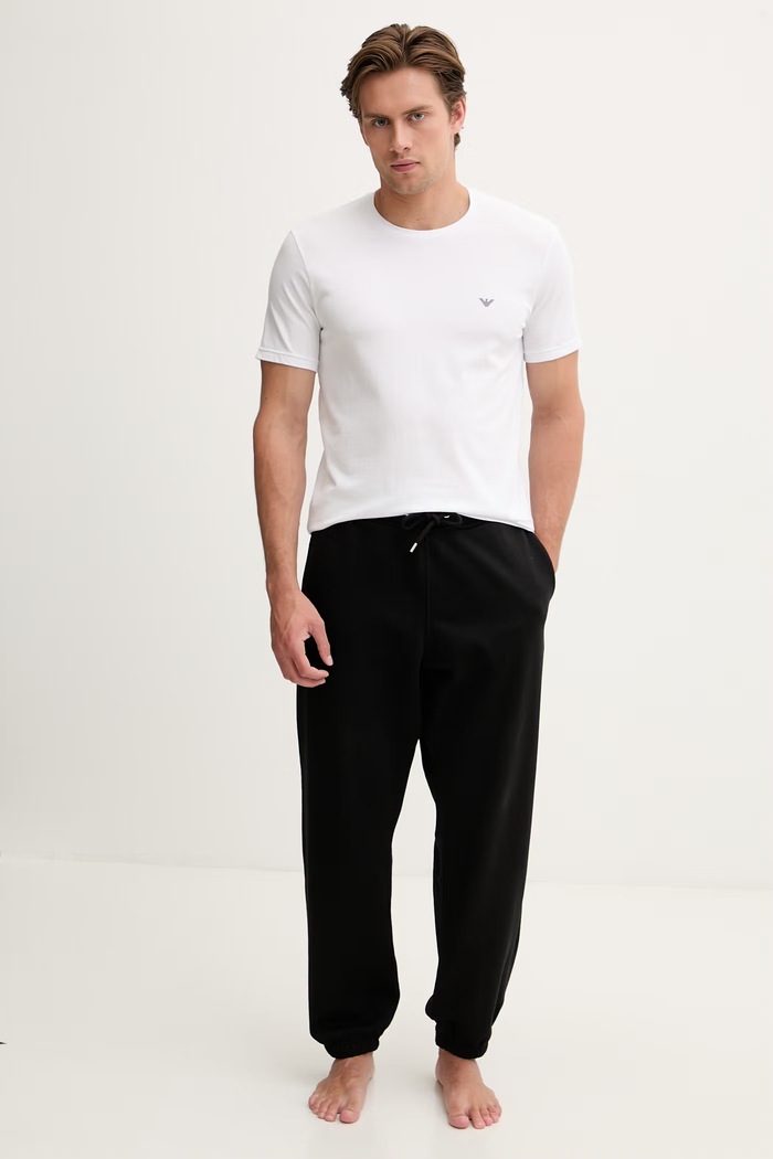 Oblečenie Emporio Armani Underwear basic tričko pánske bavlnené s elastanom 2-pack EM000391.AF18881 tmavomodrá