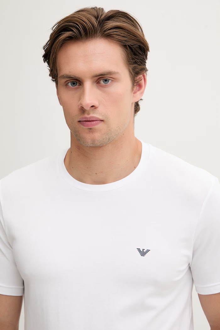 Emporio Armani Underwear basic tričko pánske bavlnené s elastanom 2-pack EM000391.AF18881