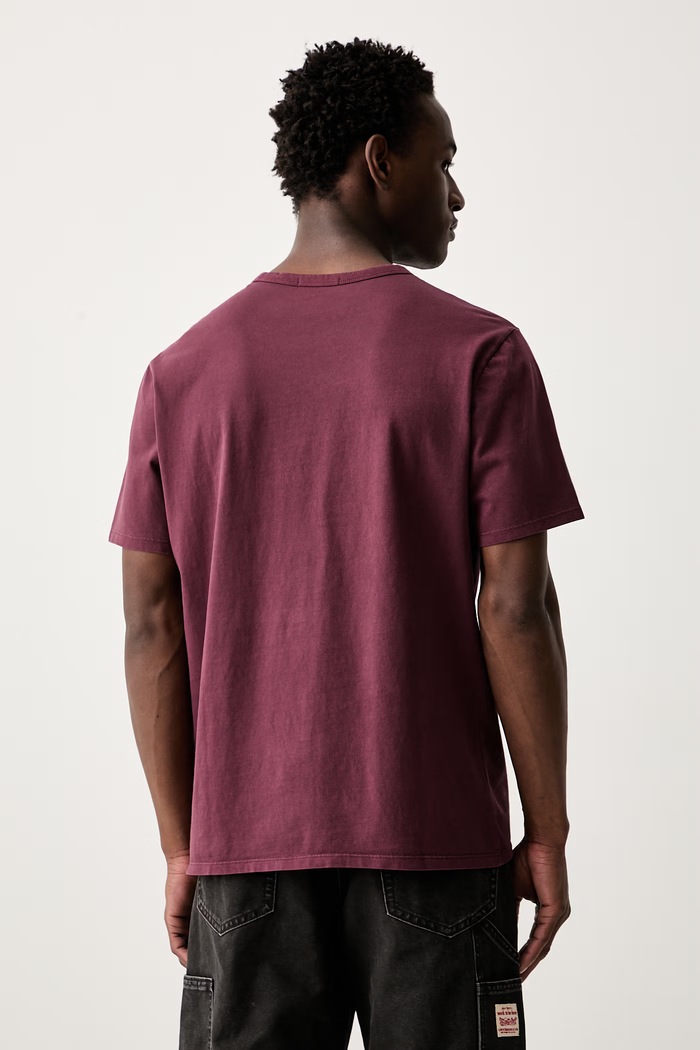 Odzież Levi's T-shirt męski bawełniany LEVIS ORIGINAL TEE 005GX bordowy