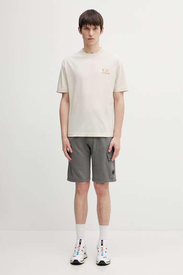 C.P. Company t-shirt bawełniany 20CMTS143A110579W beżowy