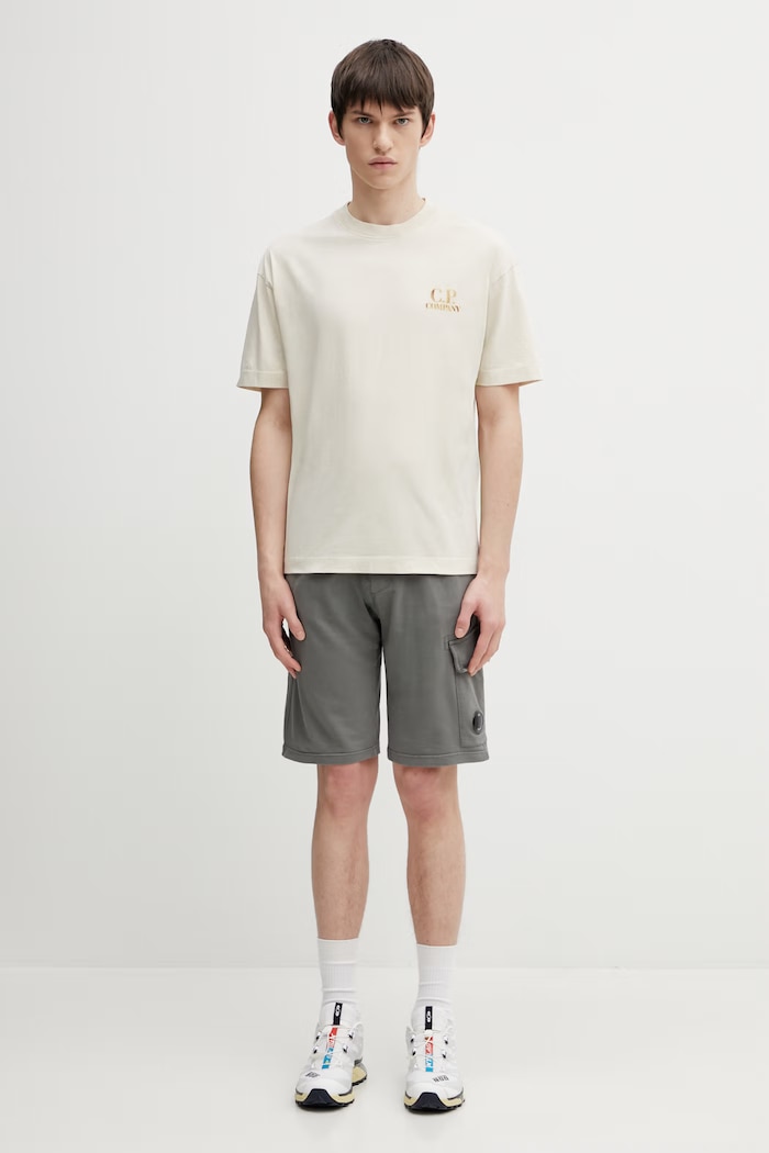 C.P. Company t-shirt bawełniany 20CMTS143A110579W beżowy