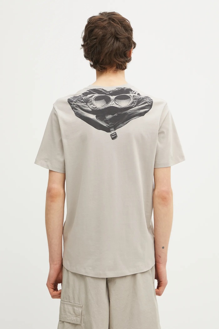 Îmbrăcăminte C.P. Company tricou din bumbac 20CMTS725A005100W bej