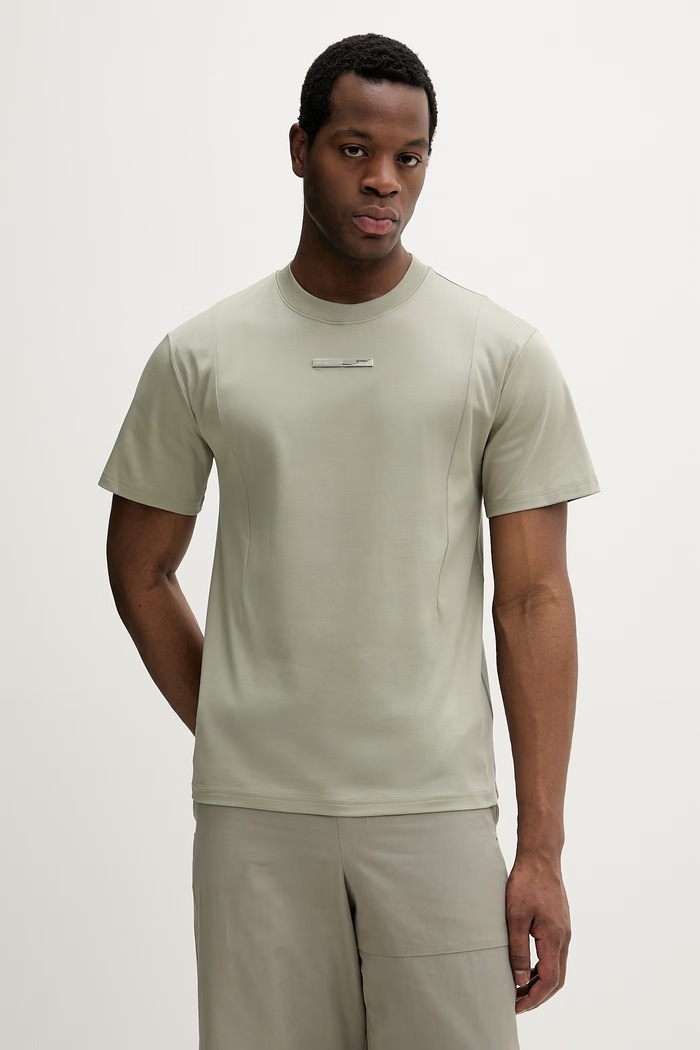 Heliot Emil t-shirt bawełniany aplikacja zielony SS26PRE.M.09.139.LDG23