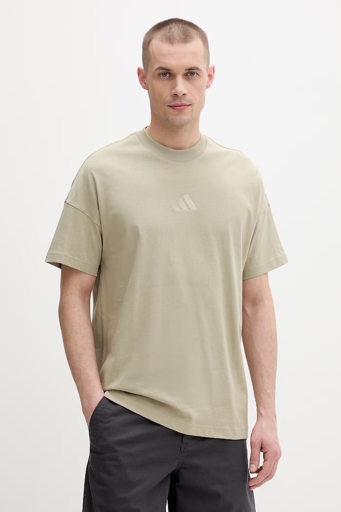 adidas basic tričko pánske bavlnené zelená KC3187