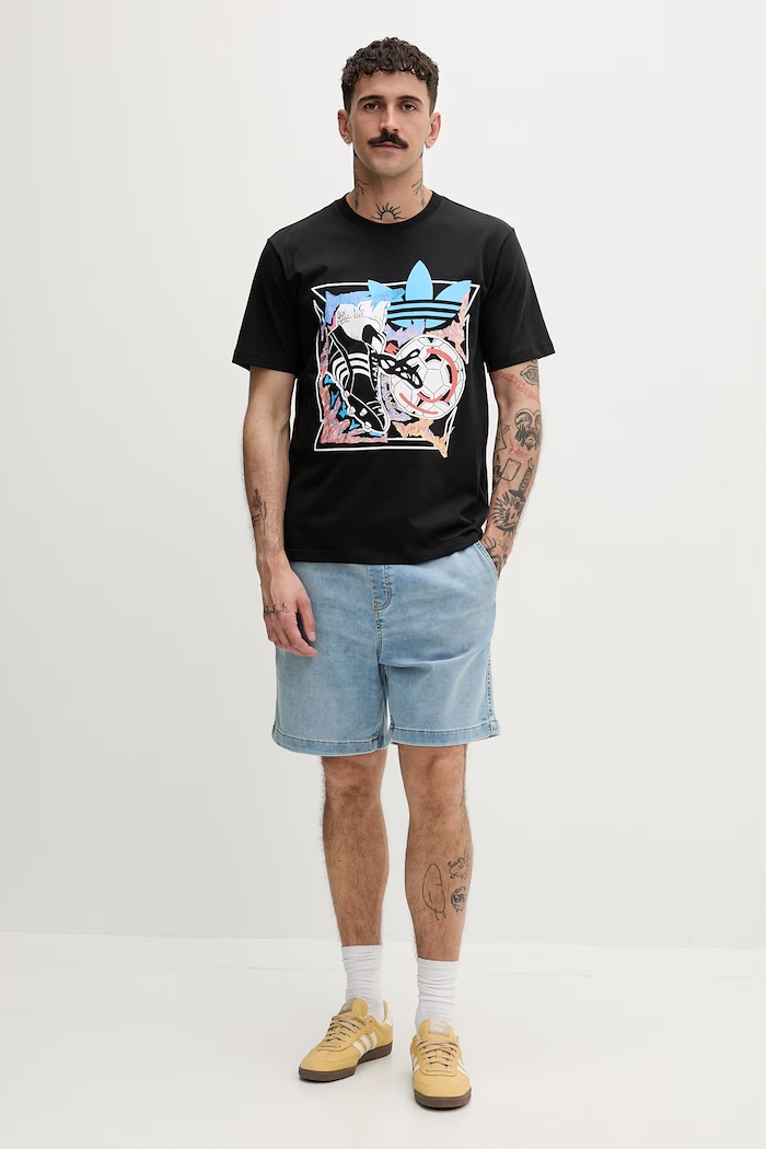 adidas Originals тениска мъжка от памук Anime KE2768 черен SS26