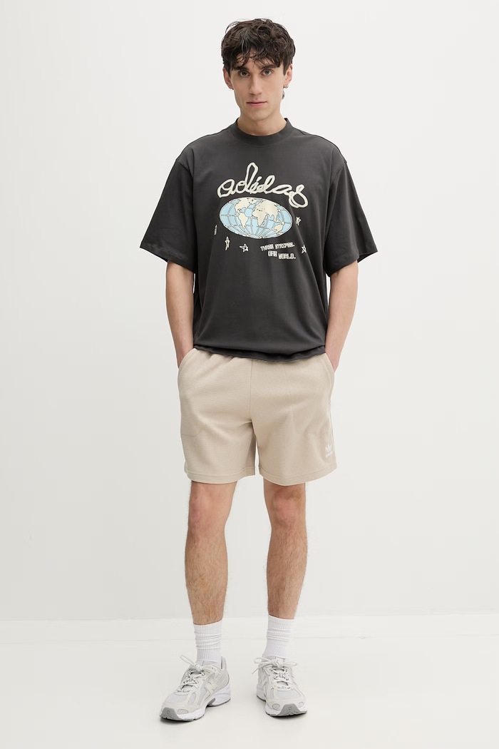 adidas Originals T-shirt Ανδρικό βαμβακερό KU9206 γκρί SS26