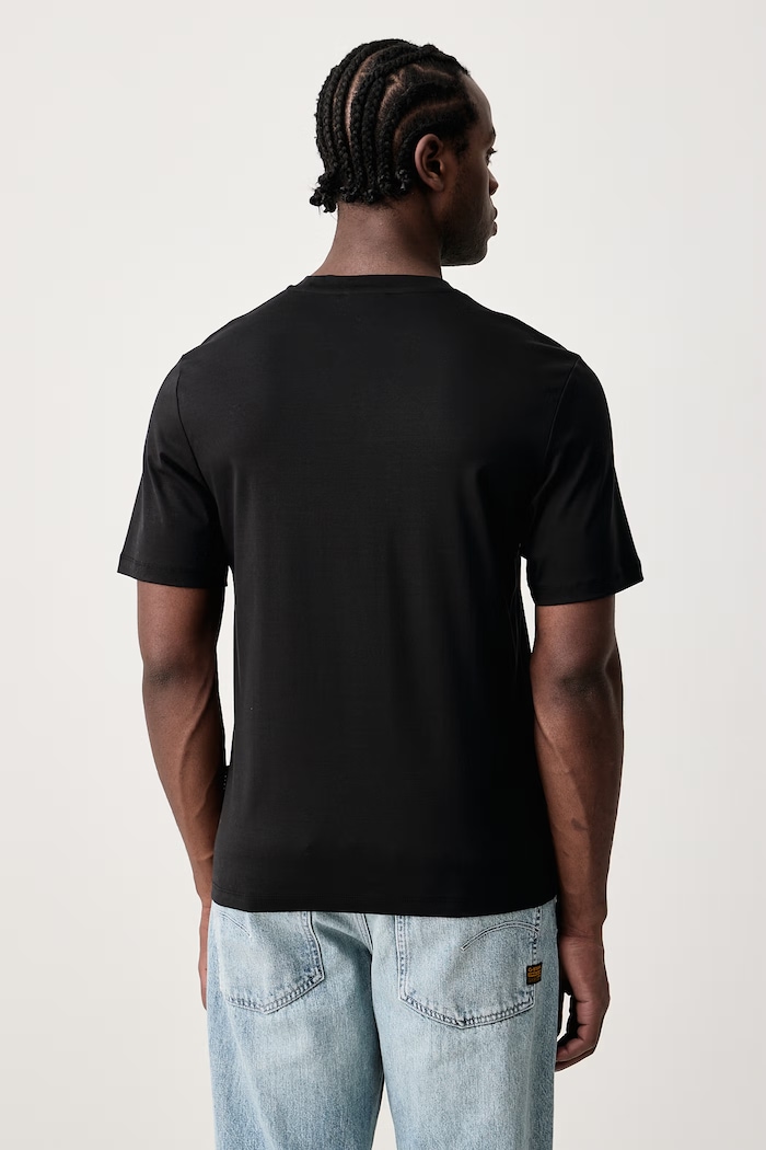 Sisley T-shirt ανδρικό βαμβακερό 3H6TS104S μαύρο SS26