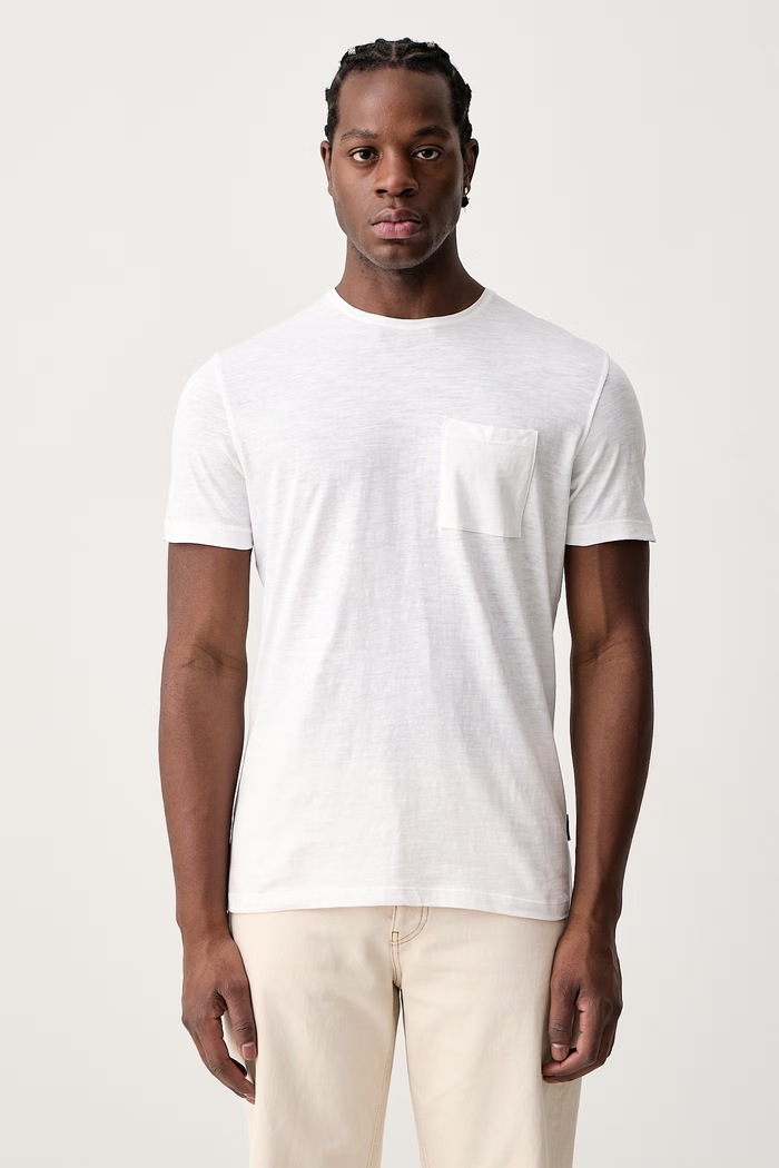 Sisley T-shirt męski bawełniany biały 3WF0S1052