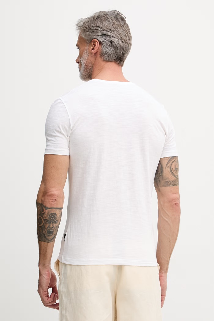 Îmbrăcăminte Sisley tricou pentru bărbați, din bumbac 3WF0S1052 alb