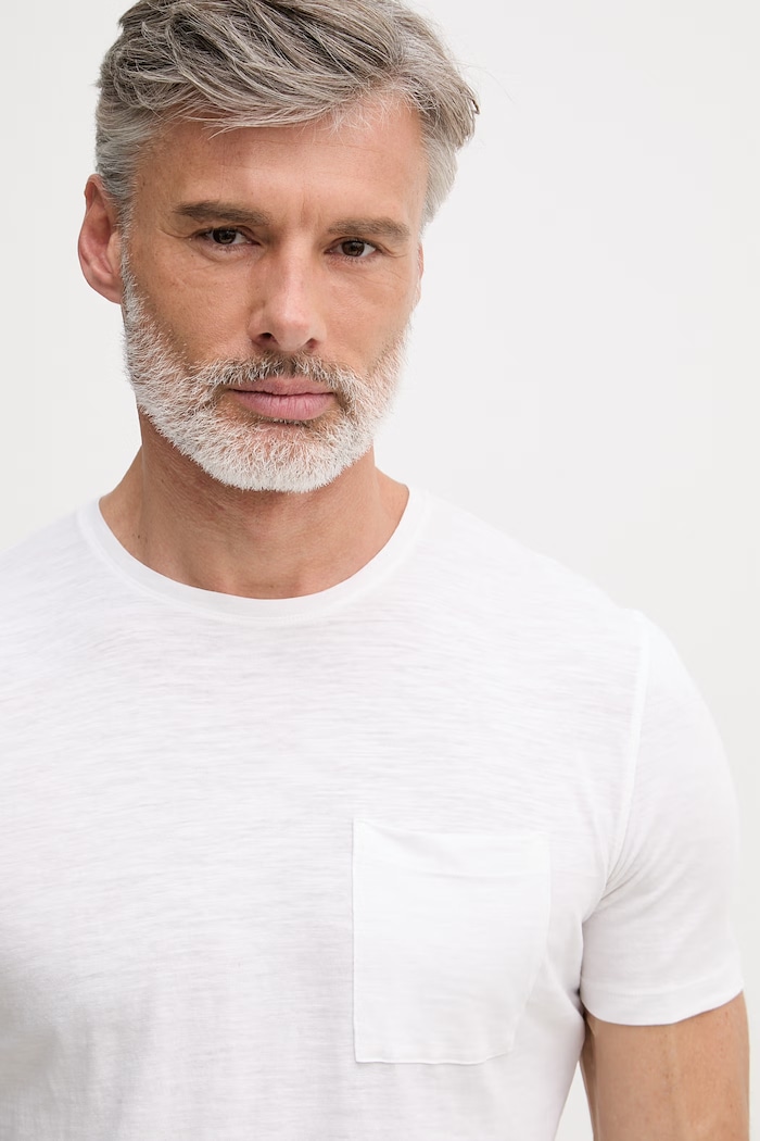 Sisley tricou pentru bărbați, din bumbac alb 3WF0S1052
